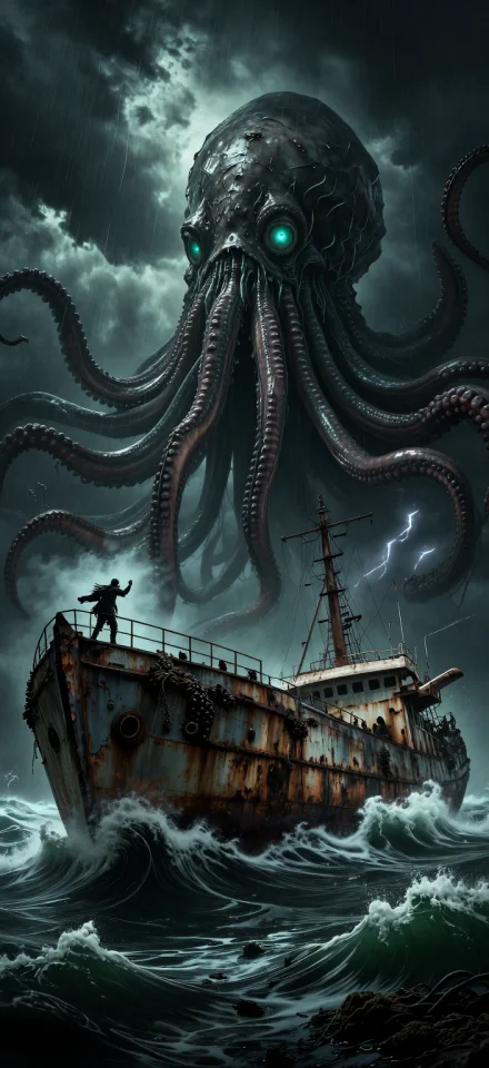 в море